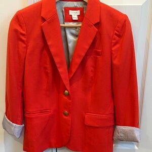 J. Crew Bold Red Size 2 Blazer with Gold Buttons